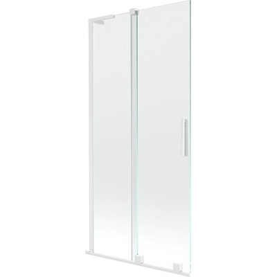 Mexen Velar L параван за вана, 2-крила плъзгащи се 90 x 150 cm, прозрачен, бял - 896-090-003-01-20 (896-090-003-01-20)