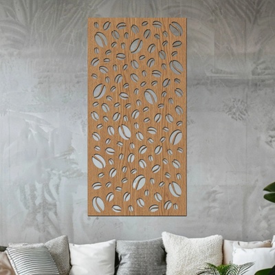 dřevo života Dřevěný panel KÁVOVÁ ZRNA malá Rozměry (cm): 60x120, Zvolte barvu dekoru: Horský dub