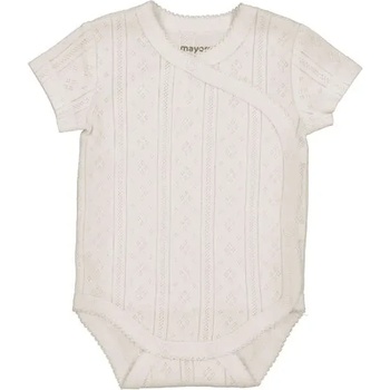 Mayoral Боди къс ръкав Мръсно бял цвят с детайли за новородено момиче Mayoral