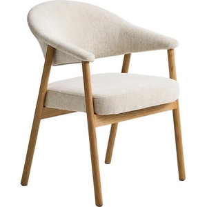 Unique Furniture Кремави трапезни столове в комплект с подлакътници 2 бр. от масивен дъб Elk - Unique Furniture (56160000)