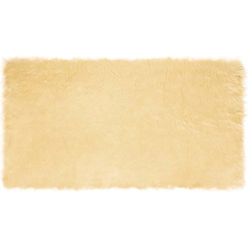 vidaXL Изкуствен килим от кожи Крем 60 x 110 cm Полиестер (42021499)