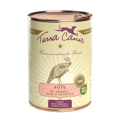 Terra Canis Стойностна опаковка: 12x400g мокра храна за кучета Terra Canis Classic пуйка с броколи, круша и картофи