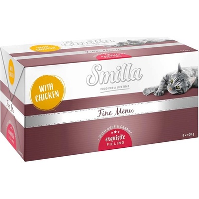 Smilla Fine Menu s náplňou kuracie s hovädzím a mrkvou 8 x 100 g