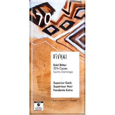 Vivani Čokoláda horká Santo Domingo 70% Bio 80 g