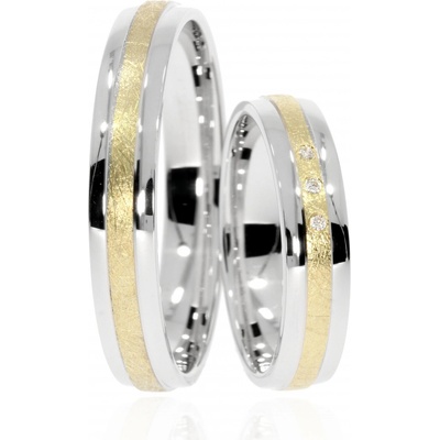 Zlatnictví Helios Stříbrné snubní prsteny se zlatem GS 28 AG