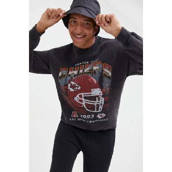 Abercrombie & Fitch Суичър Abercrombie & Fitch x NFL в сиво с десен (KI122.3199.908)