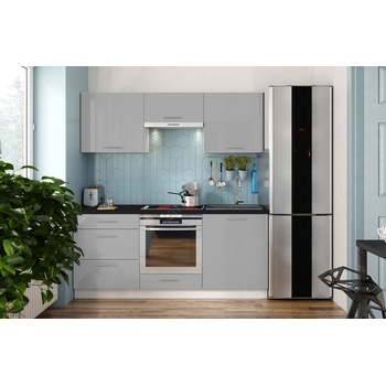 EMS Кухненски комплект celeste 180 см, гланцово сиво (mt0105)