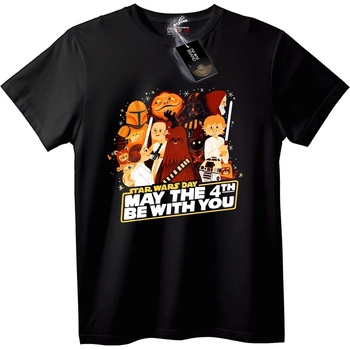 NOONEBRAND Тениска Star Wars Ден: Нека Четвъртият да е с теб - L, Black
