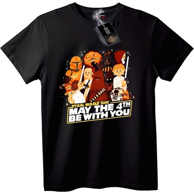 NOONEBRAND Тениска Star Wars Ден: Нека Четвъртият да е с теб - L, Black