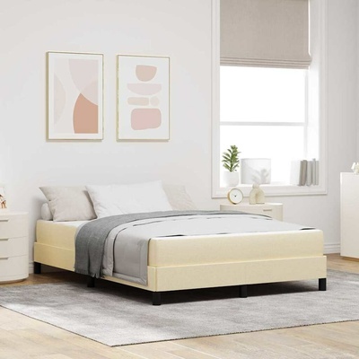 zahrada-XL 3398498 Postel s boxspringem s matrací Krémová textil