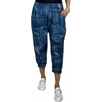 SL Dámské 3/4 elastické legíny s kapsou MATYLDA Modrá