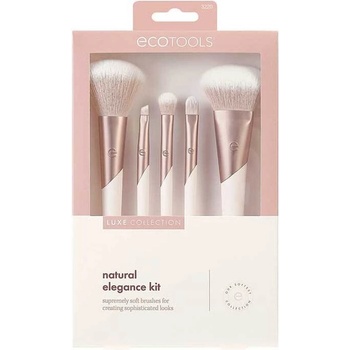 EcoTools Luxe Collection štetec na blending 1 ks + skosený štetec na očnú linku na obočie 1 ks + štetec na aplikáciu korektora 1 ks + štetec na make-up a púder 1 ks + veľký štetec na púder