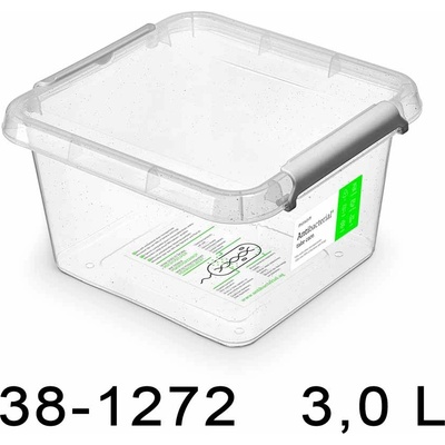 Orplast 38-1272 Úložný box Nanobox štvorec antibakteriálny s nanostriebrom 3,0 L