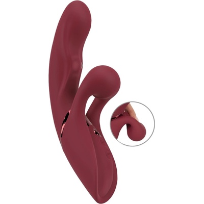 Javida 2 Function Rabbit - акумулаторен клиторен вибратор (червен)
