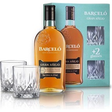 Barcelo Gran Anejo 37,5% 0,7 l (dárčekové balenie 2 sklenice)
