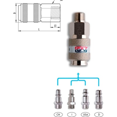 GAV UNI RYCHLOSPOJKA STL.VZDUCH 1/4" vnitřní závit
