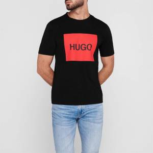 Hugo Тениска Hugo Dulive Box Logo T Shirt - Black 001