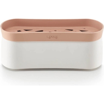 Lékué Съд за готвене на паста в микровълнова Lekue 1009032, 1.5 литра, 28x11x11.2 см, Платинен силикон, От -20 до +100C, Бял/Кафяв (1009032)