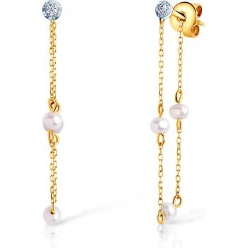 Image 1 of SAVICKI Обеци Savicki: двуцветно злато, перли, диаманти