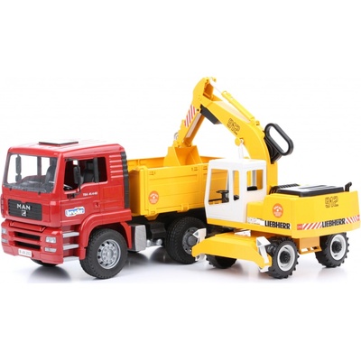 Bruder 2751 MAN TGA nákladné vozidlo s rýpadlom Liebherr 1:16