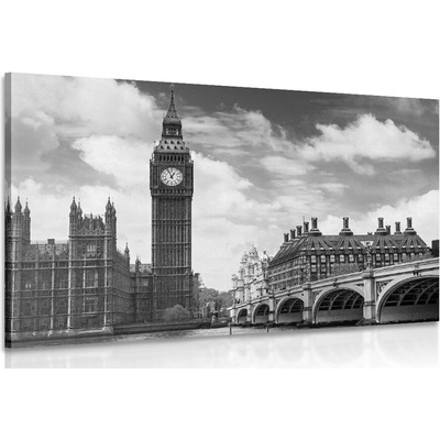 Obraz Big Ben v Londýně černobílém provedení - 120x80