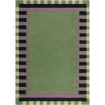 Flair Rugs Зелено-лилав ръчно изработен вълнен килим 120x170 cm Kai Wool Border - Flair Rugs (503119376937)