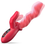 SuperLove Tongue Wave Thrusting & Finger Dual Vibrator Red
