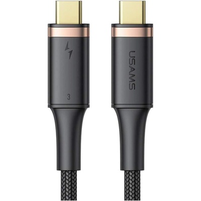 USAMS Thunderbolt 3 Cable - USB-C към USB-C кабел с Thunderbolt 3 и поддръжка на 5K (80 см) (черен)
