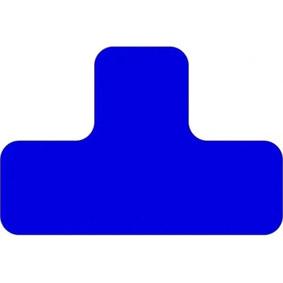 Samolepicí značení umístění palet s potiskem WT-5210, tvar ''T'' – polyester, modrá, 100×150×50 mm, balení 10 ks