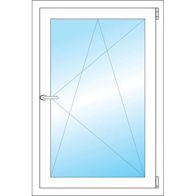 OKNA HNED Plastové okno 68x101 cm (680x1010 mm) bílé otevíravé a sklopné pravé
