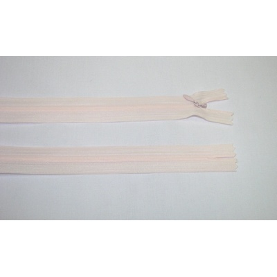 Zips krytý 3mm ružová nedeliteľný 50cm dederon