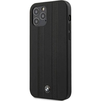 BMW Signature Tire Marks Hard Case - кожен кейс (естествена кожа) за iPhone 12, iPhone 12 Pro (черен)