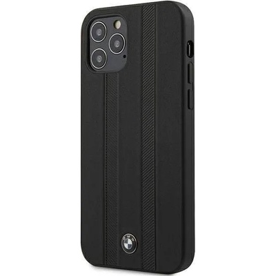 BMW Signature Tire Marks Hard Case - кожен кейс (естествена кожа) за iPhone 12, iPhone 12 Pro (черен)