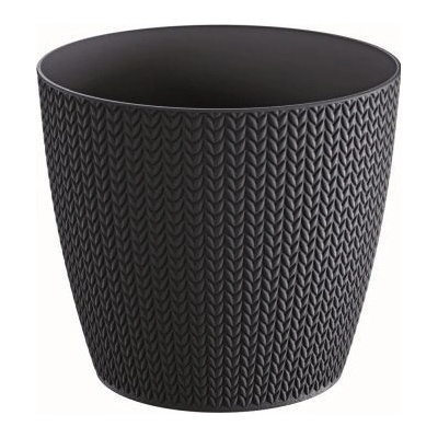 PlasticFuture Kvetináč Wheaty antracitový, 21,8 cm