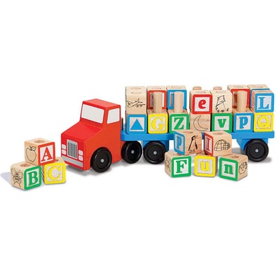 Melissa & Doug Drevený kamion s "abc" kockami 15175