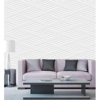 DIMEX ART Луксозна флизелинова тапета бели вълни хоризонтални