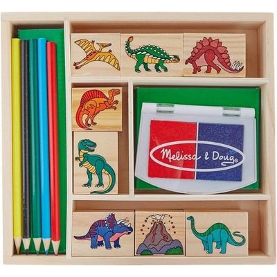 Melissa & Doug - Творчески комплект с печати и моливи - Динозаври