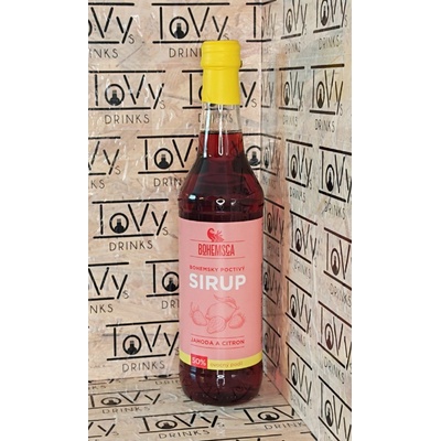Bohemsca ovocný sirup jahoda a citron sklo 500 ml