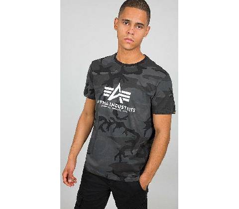 Alpha Industries tričko BASIC black camo