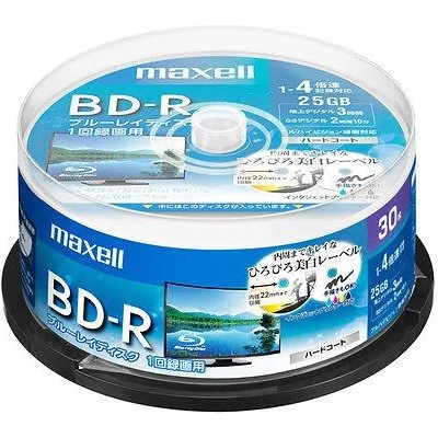 BD-R MAXELL, Single layer, Blu-Ray, 25 GB, 4x, Printable, 25 px (ML-DB-BDR25-25PRINT)