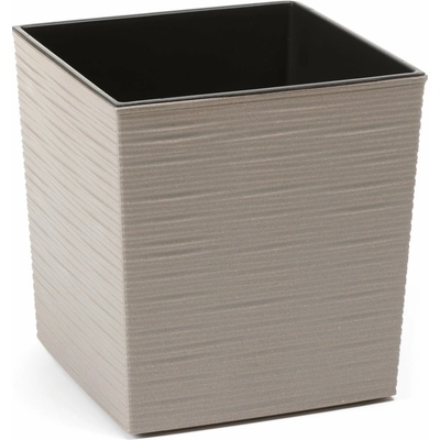 LAMELA, kvetináč JUKA ECO DLUTO vrúbok 19 x 19 x 19,5 cm, sivý