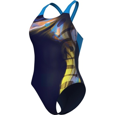 arena Дамски бански костюм Arena Womens Dreamline V Back Swimsuit - Navy/Turq