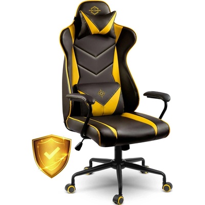 Sofotel Blitzcrank геймърски стол с регулируема височина и възглавници, черен и жълт (2592)