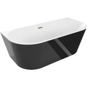 Mexen Oval 140x75 cm black/white/gold (52671407575-50)