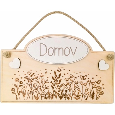 Dekorace z Řečice Cedulka "Domov květiny"