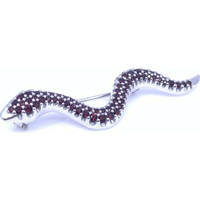 Český Granát Jan Kos jewellery Stříbrná brož 15075445001
