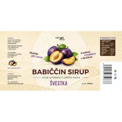 Nature NoTea Babiččin sirup Švestka 0.5 l