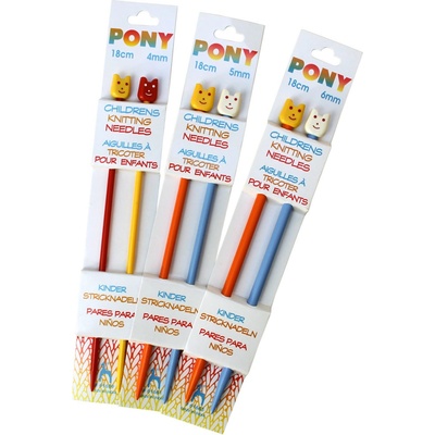 Jehlice Pony rovné dětské - vel. 3,25 - 6mm Dětské jehlice Pony: vel. 3,25mm