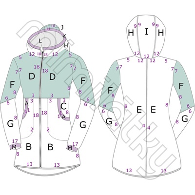 Dětský střih v el. formátu, Dívčí kabát, Street Kids - 116/122 - 128/134 (A4) domácí tisk – Sleviste.cz