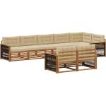 vidaXL Комплект дивани за открито 8 бр. Натурален и Бежов (3383506)
